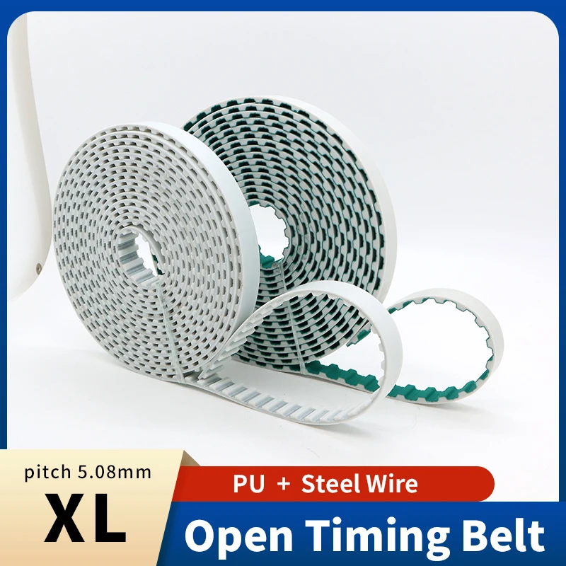 

XL Open Timing Belt Pitch=5.08mm PU With Steel Core Belt Width 6mm 10mm 15mm 20mm 25mm 30mm 40mm for Laser Engraving CNC Belt XL