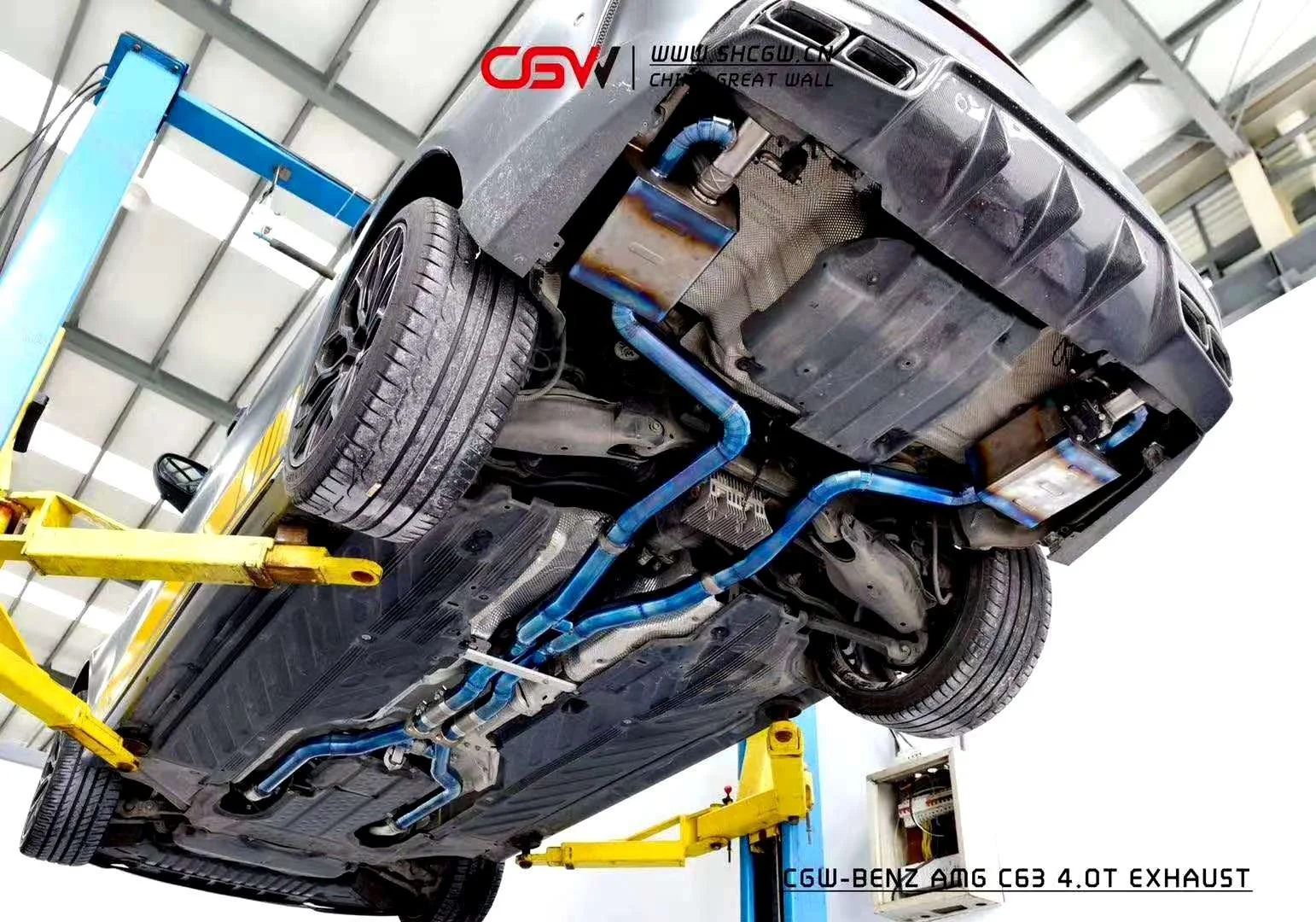 Picture 3: Afable Exhaust Muffler Piping System for   W205 C63 C63S 4.0T 3'' Inch 76 mm Pipe