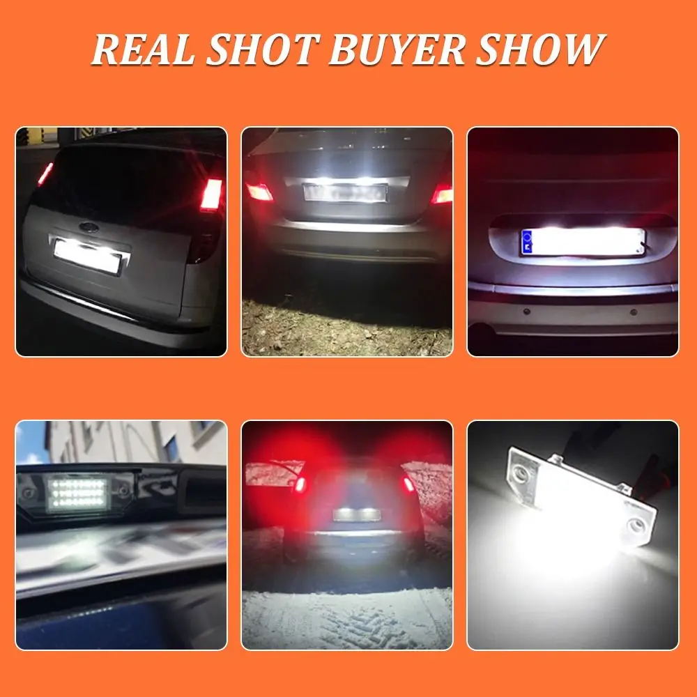 Accessories Universal Car License Light 12V Brighter License Plate Light Waterproof Durable Rear Tail LED for Ford Focus
