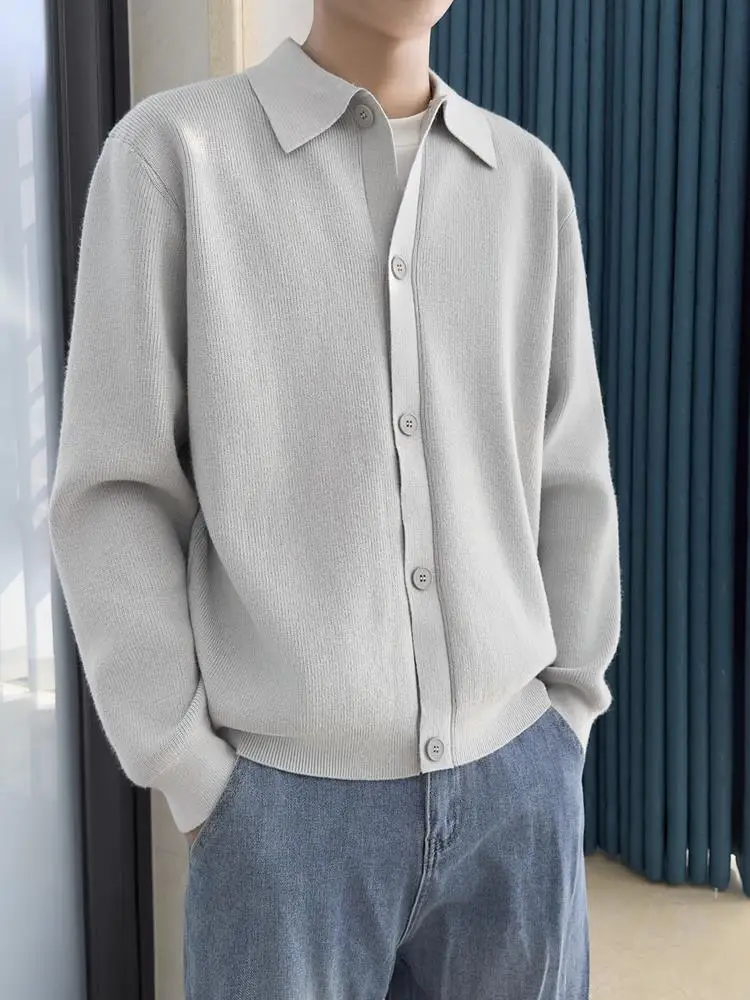 

Вязаный коврик для глаз, мужской свитер, теплая верхняя одежда, осень-зима, модный универсальный свободный крой, длинный све, на пуговицах