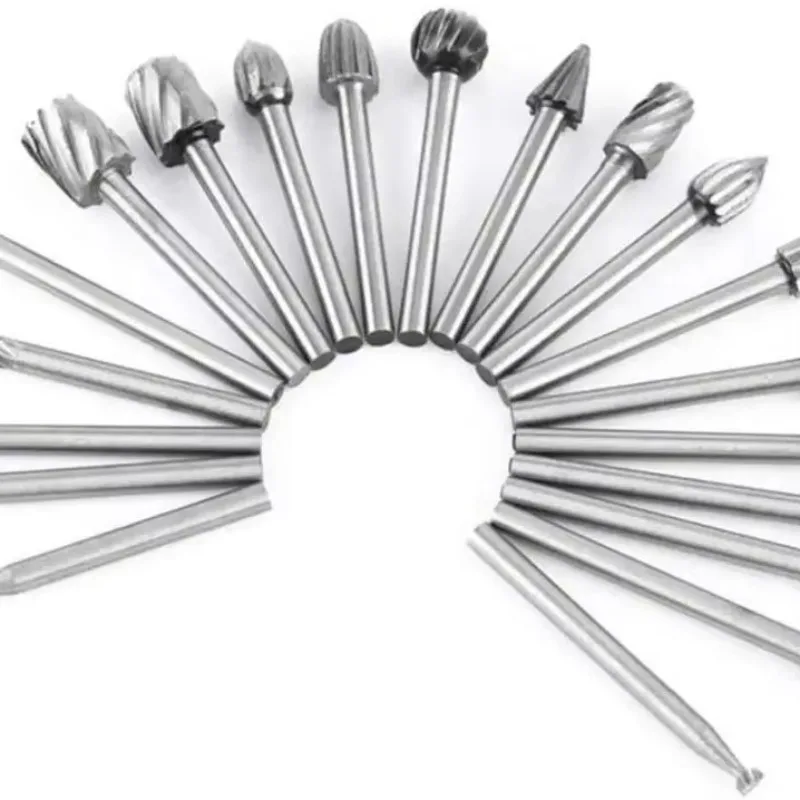

20pcs-set 80sets-carton HSS Rotary Burrs 1/8" Drill Bit Set for Wood Carving Abrasive Tools Compatible with Dremel Tool