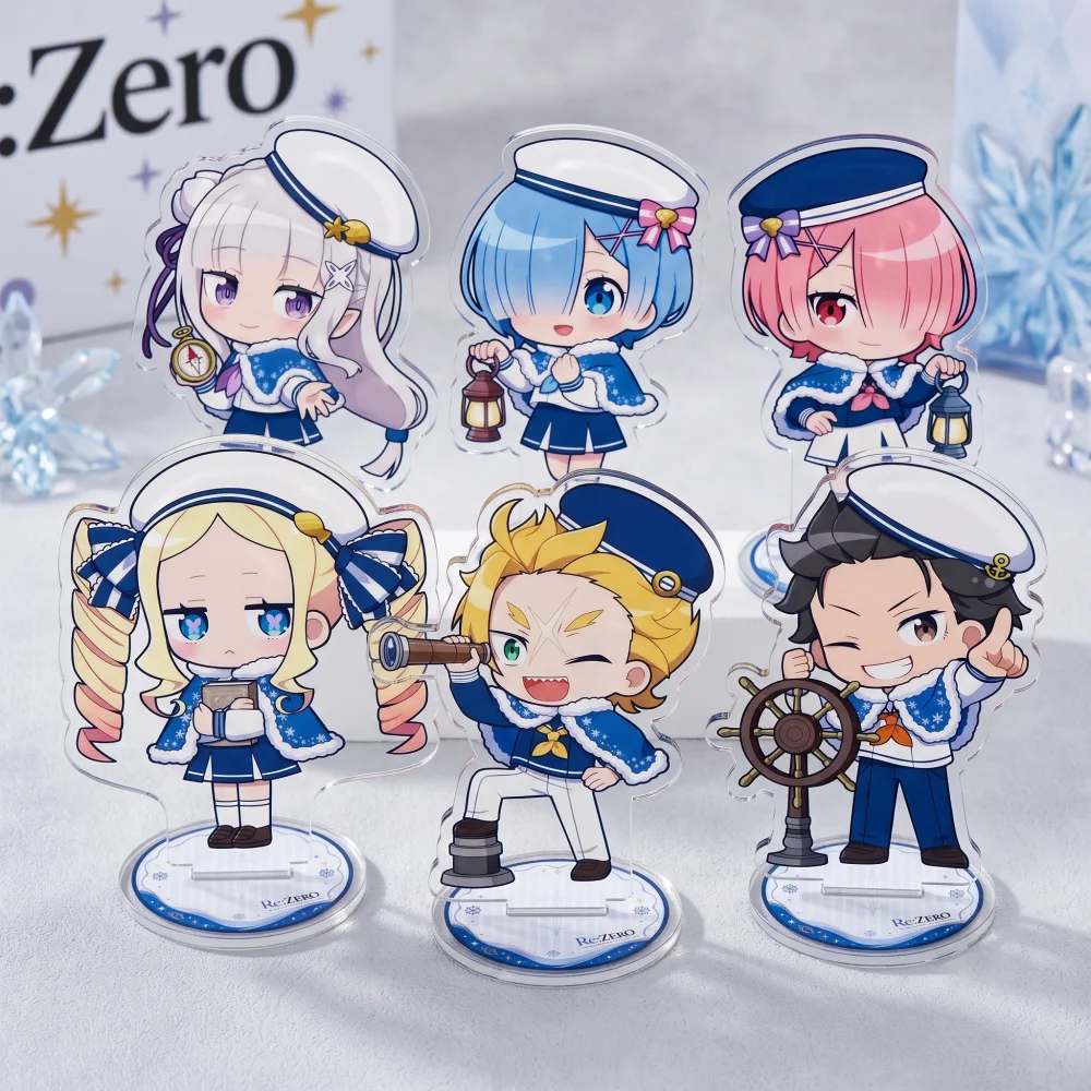 Re:ZERO -Starting Life in Another World- Anime 10CM Acrylic Stand Keychain Emilia Rem Ram Beatrice Winter Sailor Chibi Gift Fans