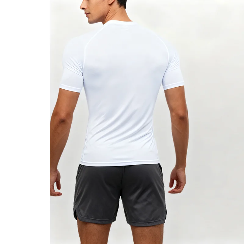 Новинка 2025 года, мужская рубашка для спортзала, спортивная футболка для бега, быстросохнущие шорты 2-в-1 с короткими рукавами, летние, спортивный комплект для фитнеса и бега