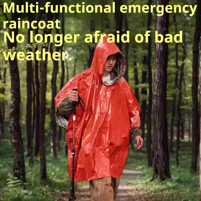 

Aluminum Foil First-aid Raincoat Portable Rainproof Thermal Insulation Blanket Outdoor Multifunctional Camping Supplies