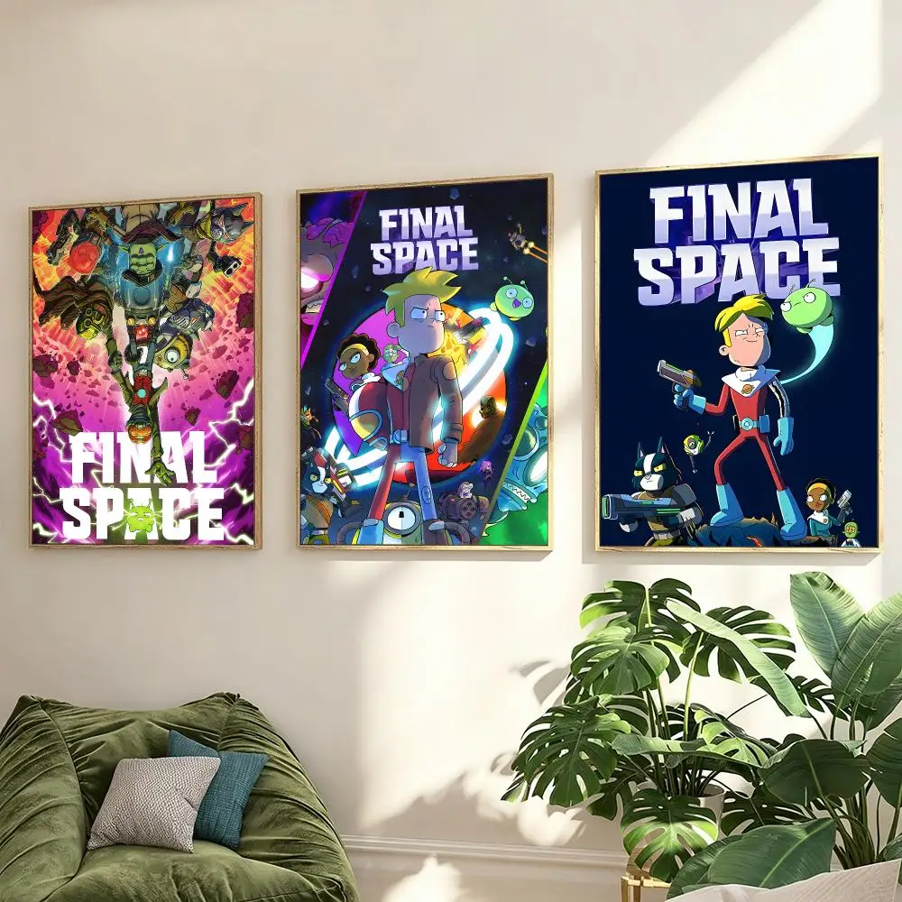 Cartoon Final Space Poster Poster Minimalist Decor HD SelfAdhesive Wall Art for Home Café Bedroom Gift Aesthetic Hanging