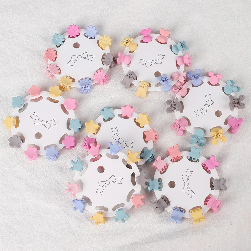 10PCS Candy Flower Star Small Crab Hair Claw Clips Girls Children Cute Mini Mickey Crown Hairpins Kids Hair Accessories Set Gift