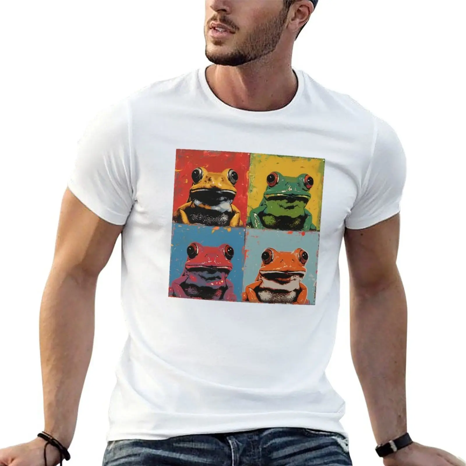 

Tree Frog Diptych Silverchair Frogstomp Tribute Andy Warhol T-Shirt anime tshirt printed t shirts for man T-Shirt