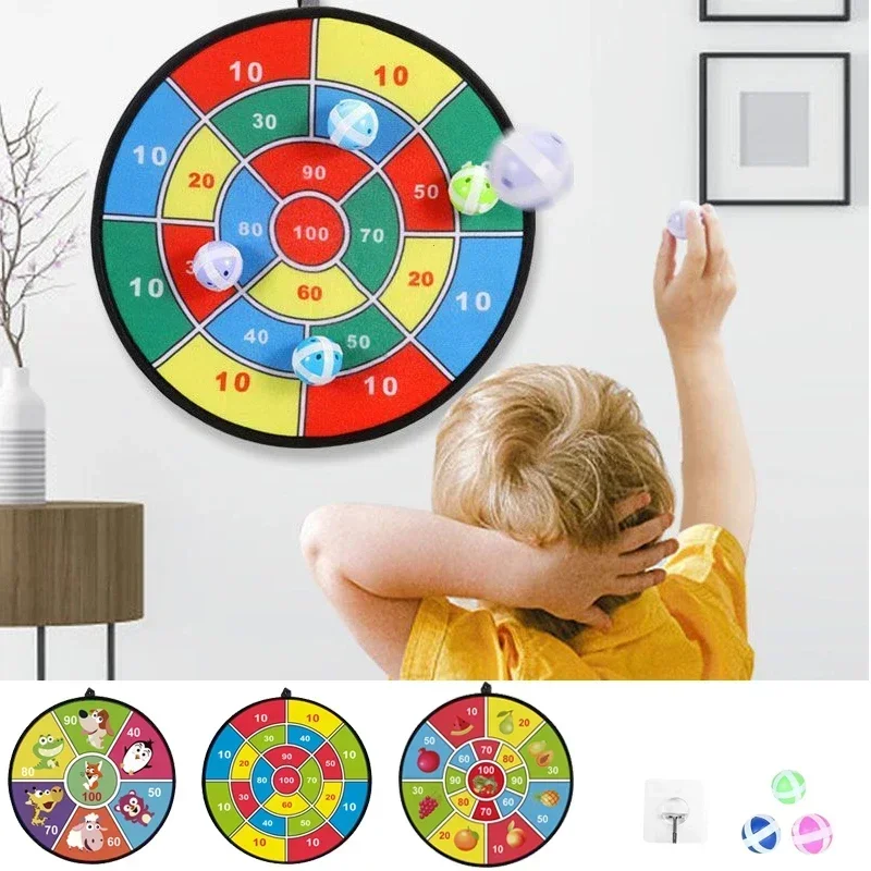 Montessori Dart Board Target Sports Game Toys Sticky Ball Outdoor Dart Target Plate Outdoor Parent-Child Suction Cup Ball Toy