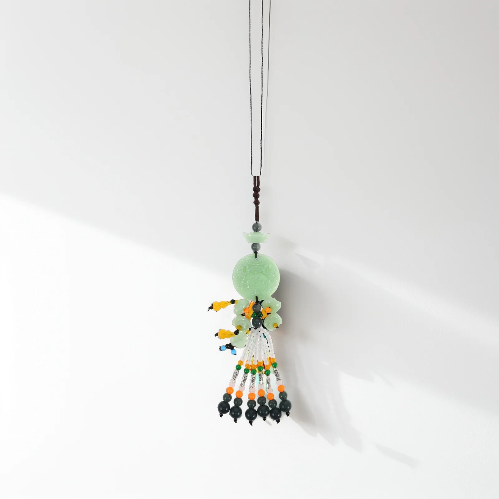 

Car Accessories Double Sided Green Lotus Pendant Car Hanging Decor Lucky Charm Peace Amulet Automotive nament Interior