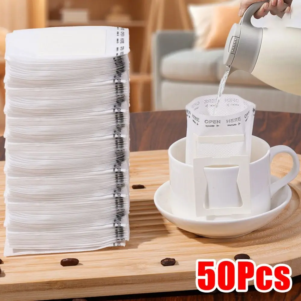 

10/50Pcs Durable Hanging Ear Coffee Filter Bag Disposable Thickened Coffee Powder Filter Bag Hand Pour Coffee Coffee Filter