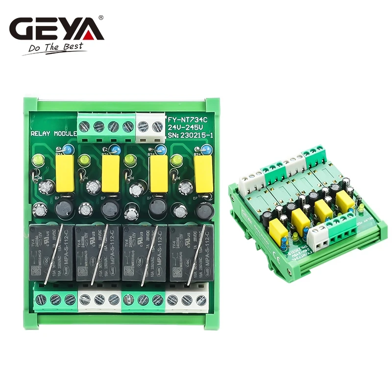 Geya 8 Kanaals Interface Relais Module 12Vacdc 24Vacdc Din Rail Panel Mount Voor Automatisering Plc Board