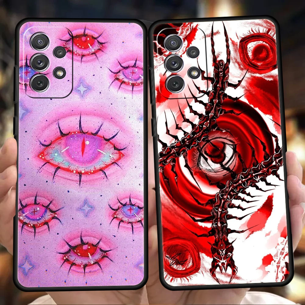 Phone Case for Samsung Galaxy A55 A53 A52 A52S A51 A41 A35 A32 A25 A23 A15 A13 A71 A72 Soft TPU Shell Trendy Cool Eyes Creative