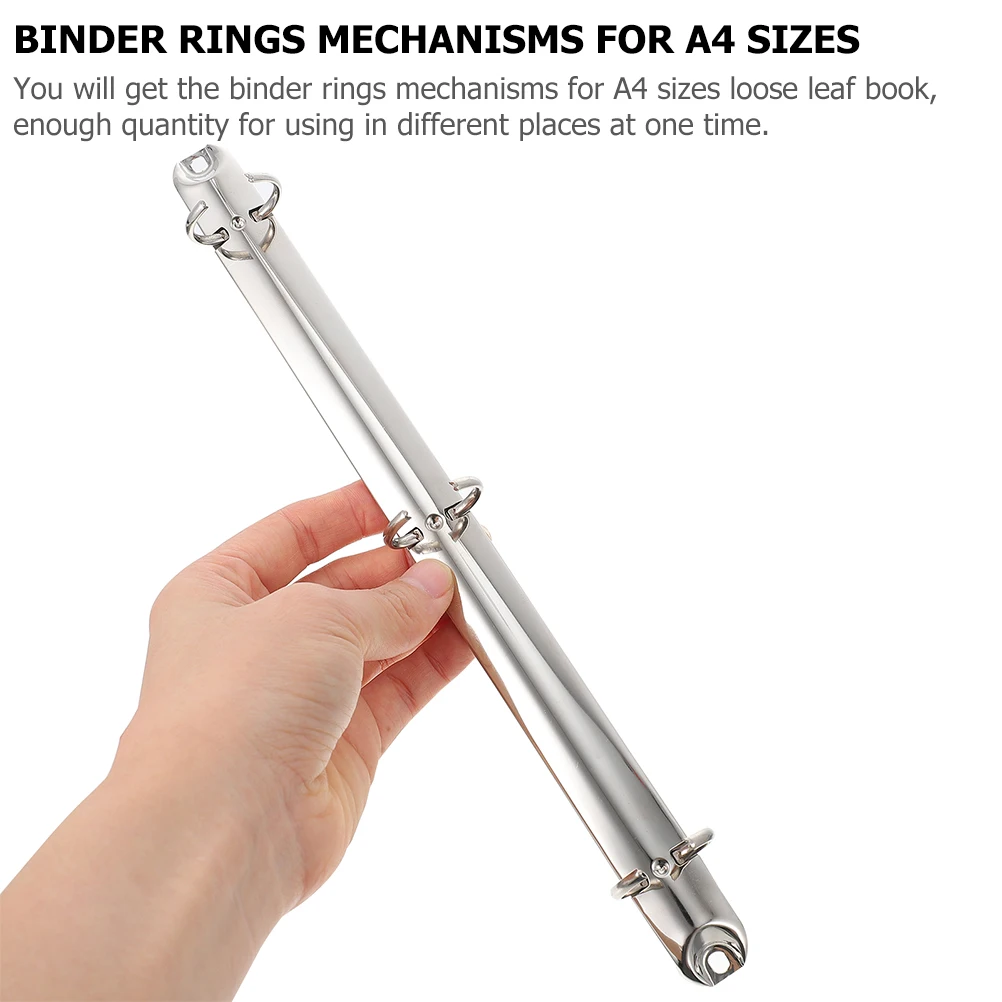 

2pcs A4 Metal Binders Loose Leaf Rings Mechanisms Silver Notebook Photo Album Folders Office Iron DIY