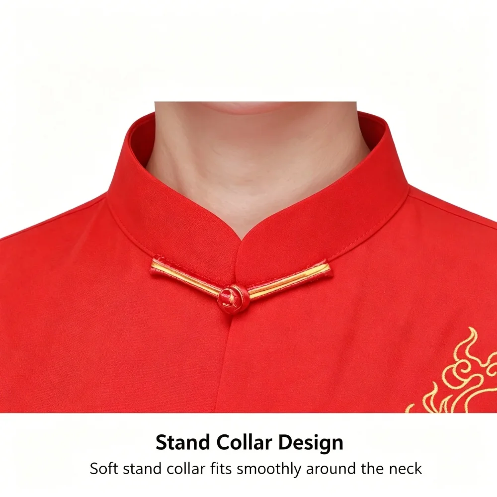 2026 New Chinese Tai Chi Uniform With Golden Embroidery Traditional Kung Fu Wushu Suit For Men Women
