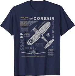 Summer Cotton O-neck Tee F4U Corsair | WW2 Fighter Plane | US  Warbird Vintage  T-Shirt oversized t shirt  men clothing