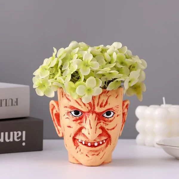 Horror Movie Succulent Pot - Resin Garden Decor with Creative Scary Theme
