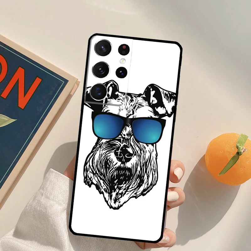 Hoạt Hình Schnauzer Chó Ốp Lưng Dành Cho Samsung Galaxy Samsung Galaxy S21 S22 Cực S8 S9 S10 Note 10 Plus Note 20 Cực S20 FE Coque