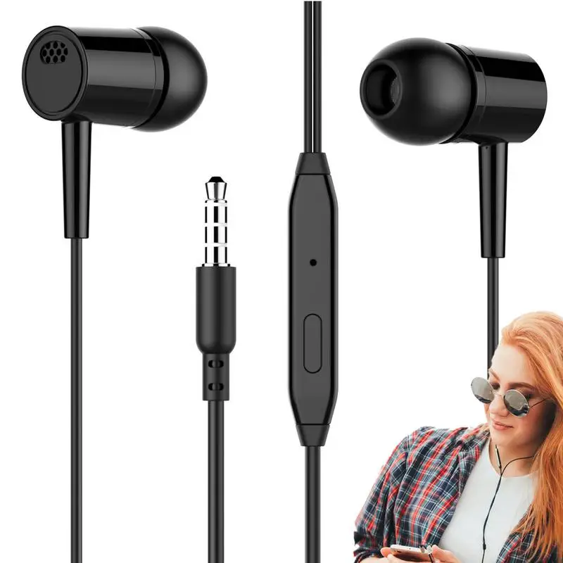 In-Ear Headphones Noise Isolating Noise Isolating Headsets Powerful Bass Noise Isolating Microphone 3.5mm Jack Ear Buds For Pc