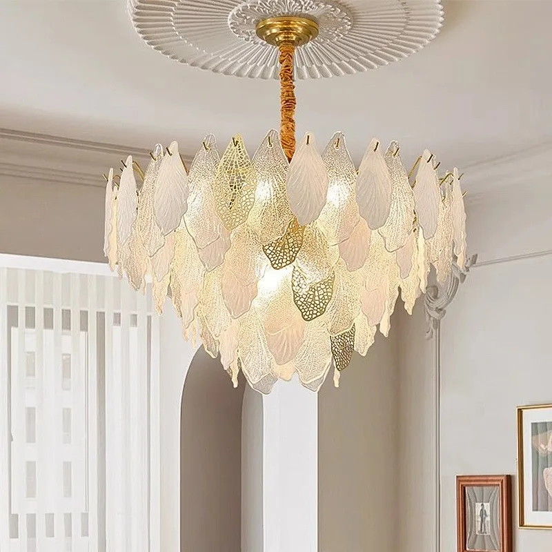 

French light luxury living room chandelier crystal light simple modern creative high-end master bedroom dining room lighting