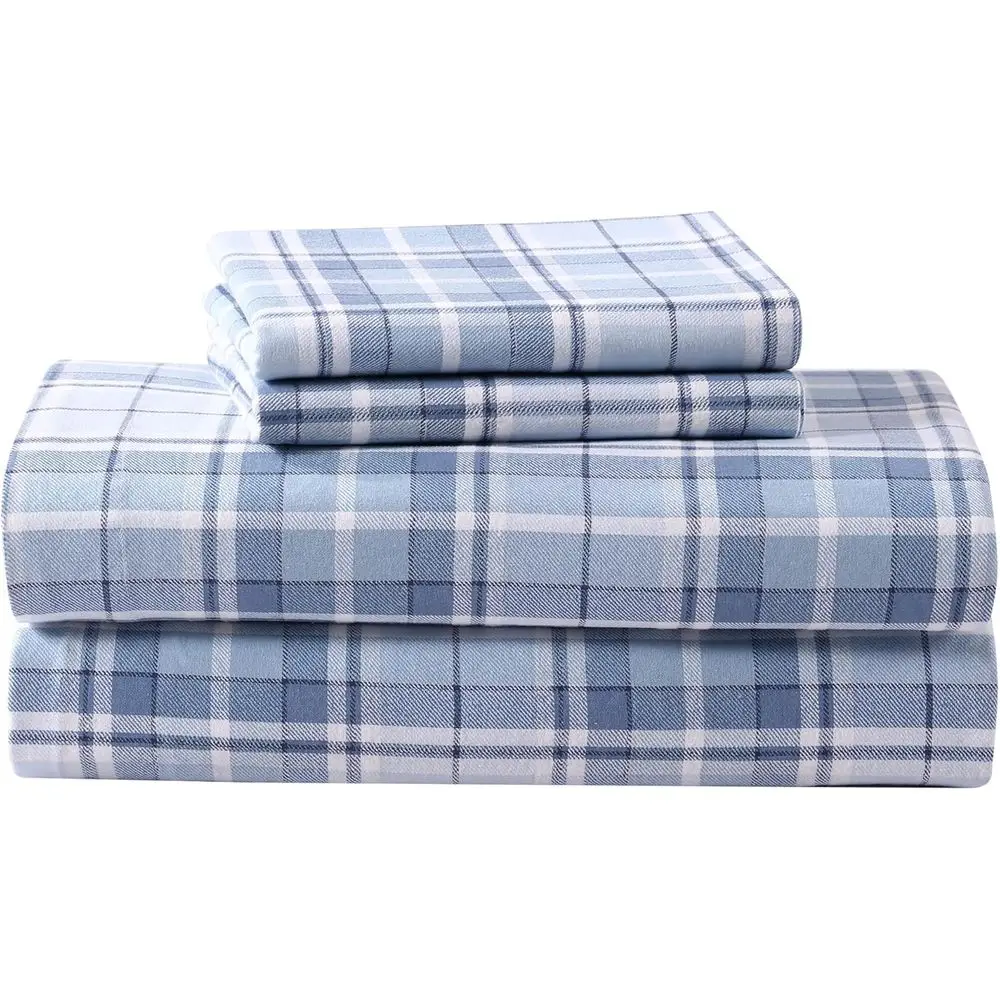 

Queen Size Cotton Sheets - Anti-Pilling, Wrinkle-Free, Soft & Comfortable All-Season Bedding Set with Pillowcases & Fitted Sheet