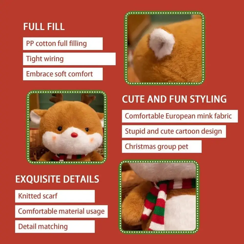 

Christmas Series Elk Snowman Santa Claus Elk Snowman Santa Claus Stuffed Festival Soft 25/38CM Snowman Stuffed
