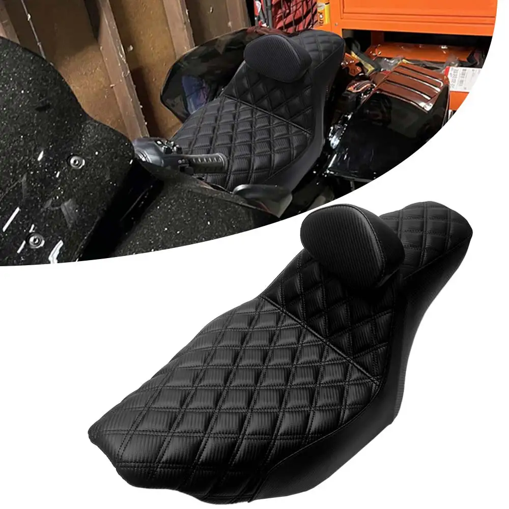 Motorcycle 2-Up Driver Passenger Seat w/ Backrest For Harley Touring Road Street Glide CVO Limited FLHX FLTRXSE 2023-2026