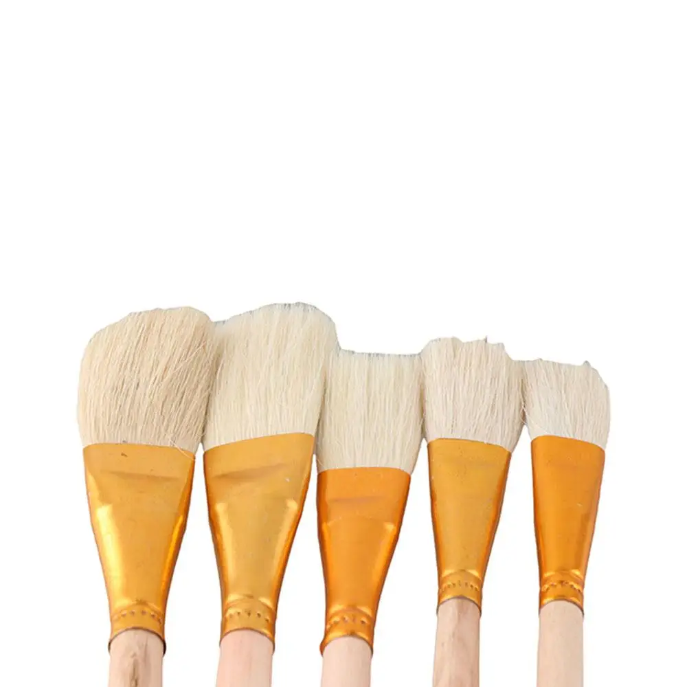 Durable Round Bristle Wool Artist 10pcs Oil Painting Paint Brushes Acrylic Watercolor Painting
