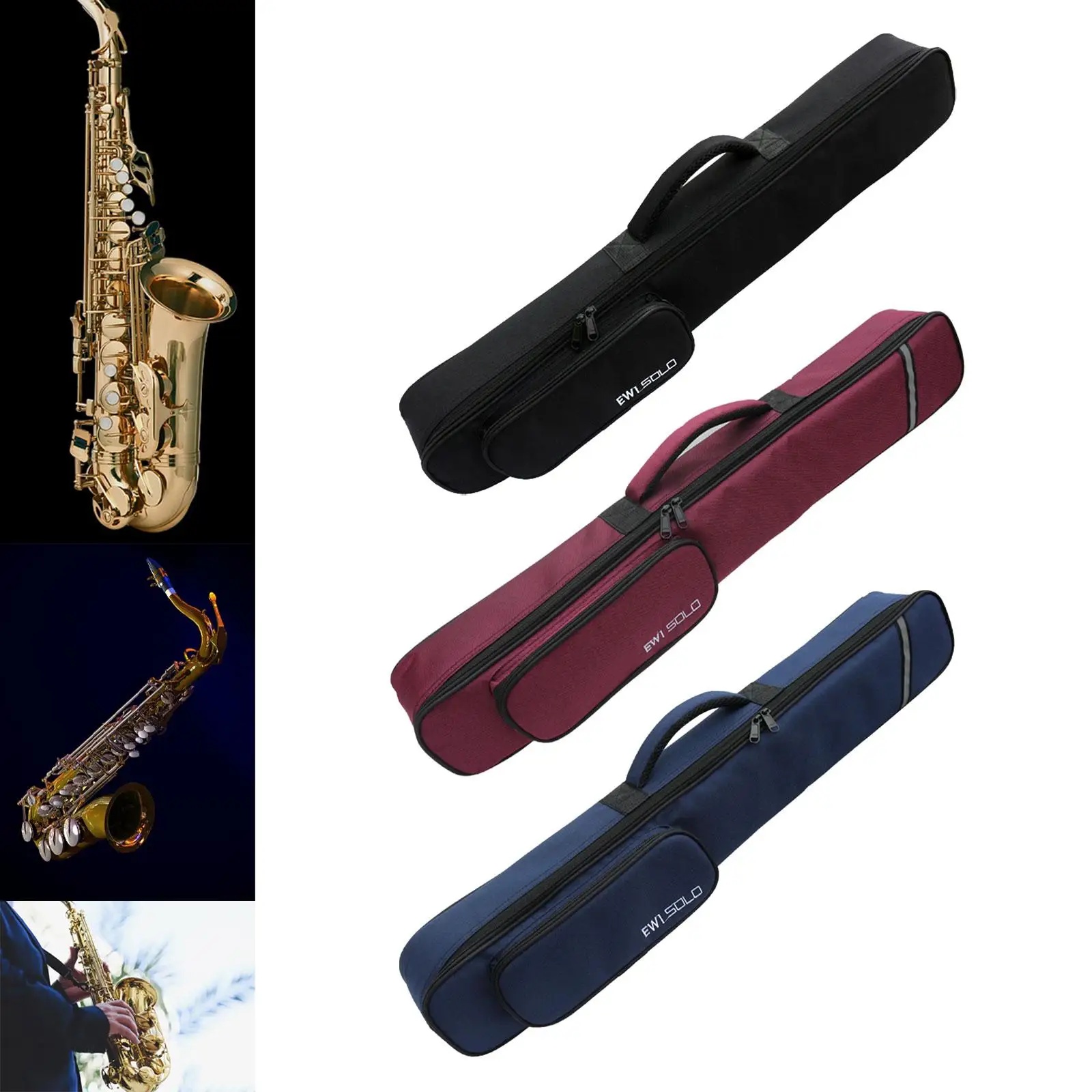 Soprano Saxophone Clarinet Case Water Resistant Music Instrument Storage Bag Portable Sax Gig Bag Carry Case for Stage Travel