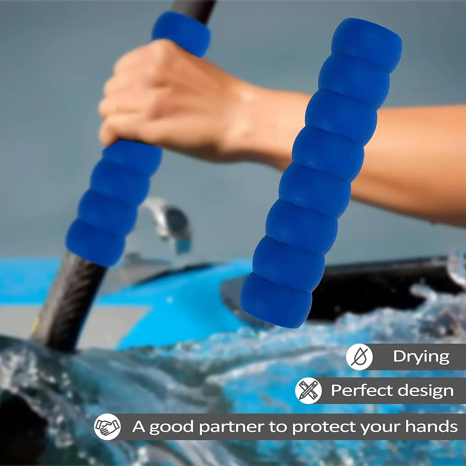 Kayak-Paddle-Grips-2-Pack - Aperto de remo antiderrapante para remos de tirar, acessórios de caiaque para prevenção de bolhas