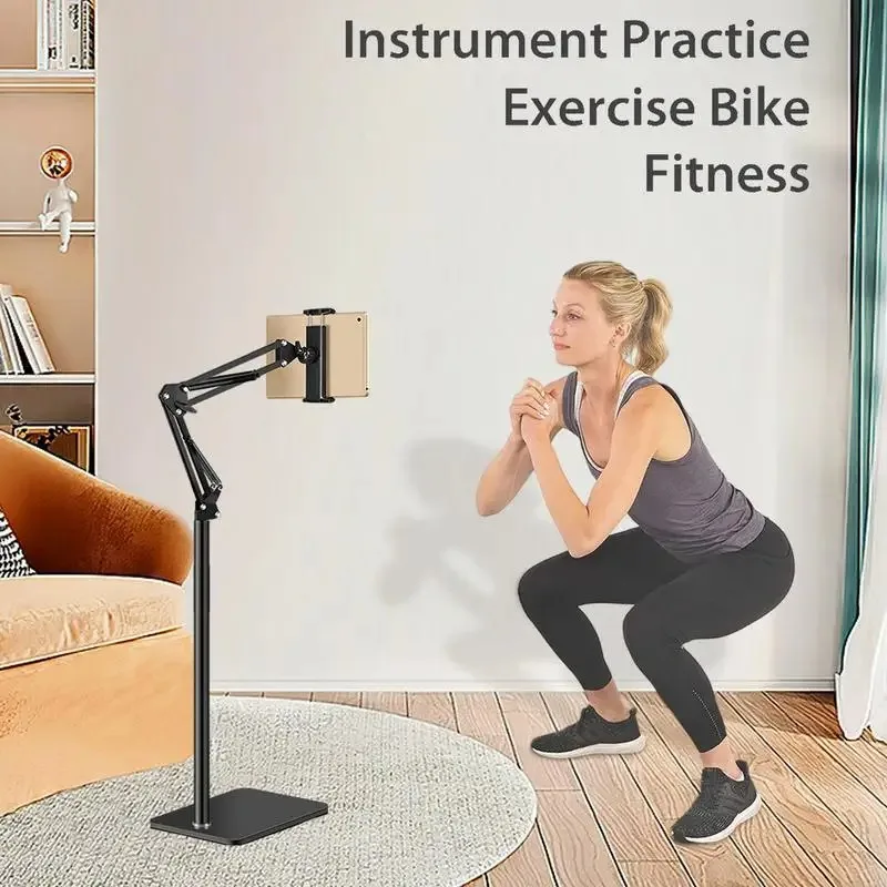 

Регулируемая напольная подставка для планшета, вращающийся на 360 градусов держатель, гибкая длинная металлическая подставка для смартфона, ленивый кронштейн, напольная подставка