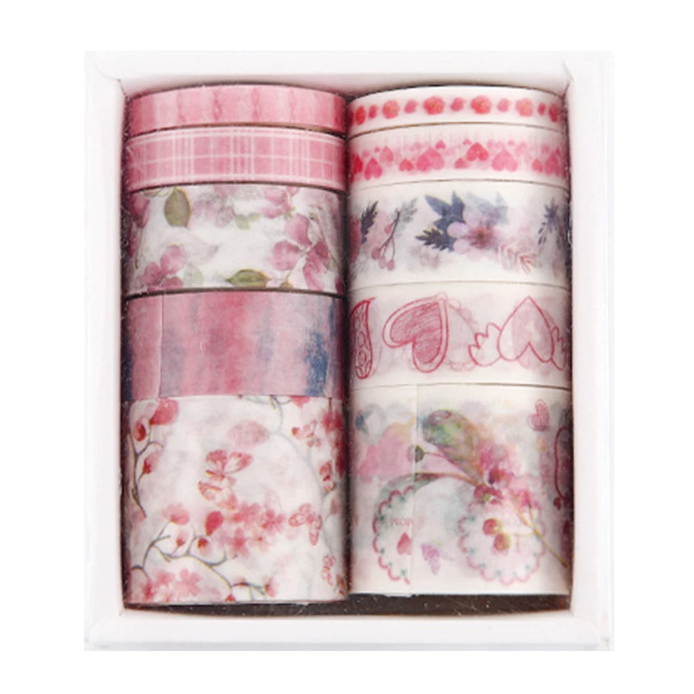 10 рулонов клейкой ленты, набор многоразовых лент Васи, наклейки на ленту для художников, предварительно весенние художественные работы, декоративная лента для весеннего случая