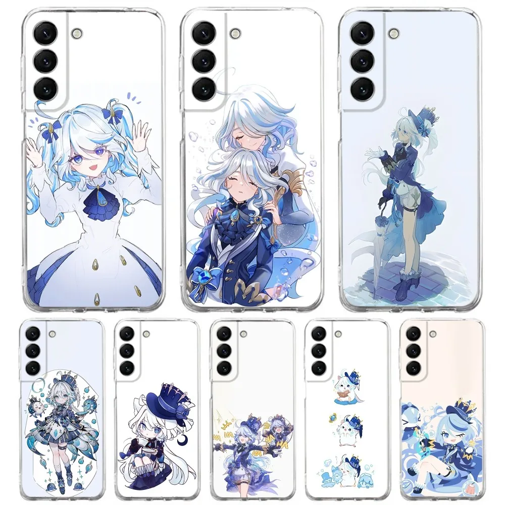 G-Genshin Impact Furina Phone Case Silicone For Samsung S30,S23,21,22,20 Ultra,S20 FE lite,S10,9,PIus Note20ultra Cover Clear