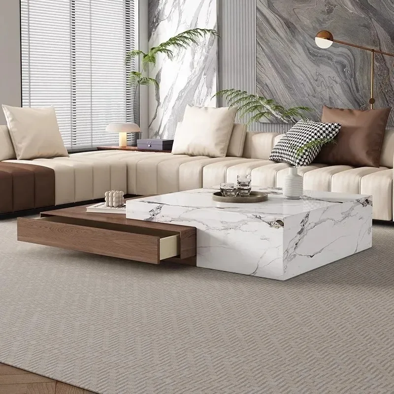 

Large Size Luxury Coffee T Able Modern Simple Exquisite Glamour Drawers Coffee Tables Beauty Chinese Couchtisch Home Furniture