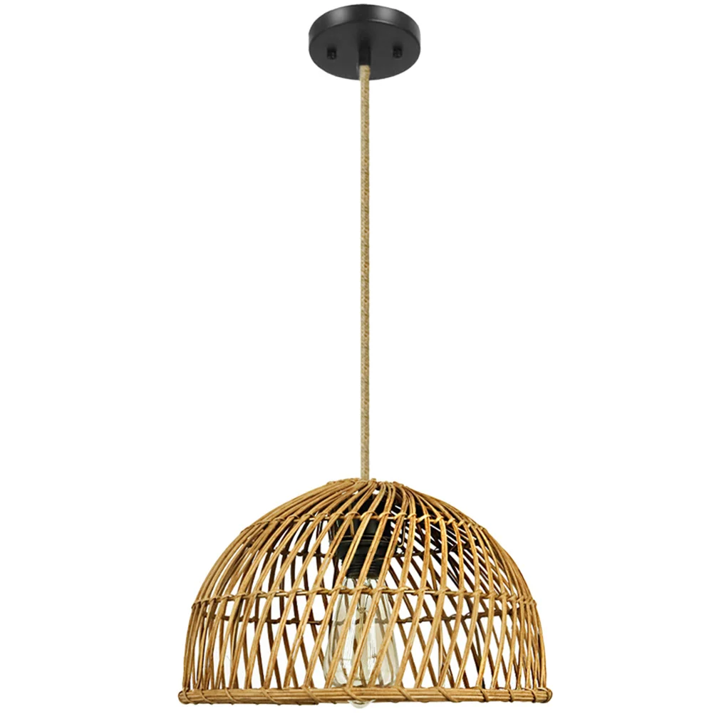 

Rattan Pendant Light E26 Base Woven Chandelier Fresh Natural Design Sturdy Trustworthy Kitchen Home Office Hotel Decor