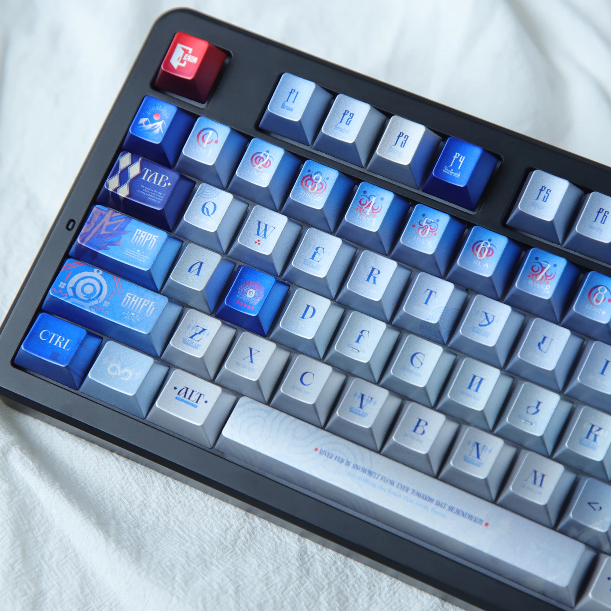 New PBT Keycaps 120Key, Cherry Profile High Gloss Anime Dye Sublimation Oil Resistant Gaming Keycaps