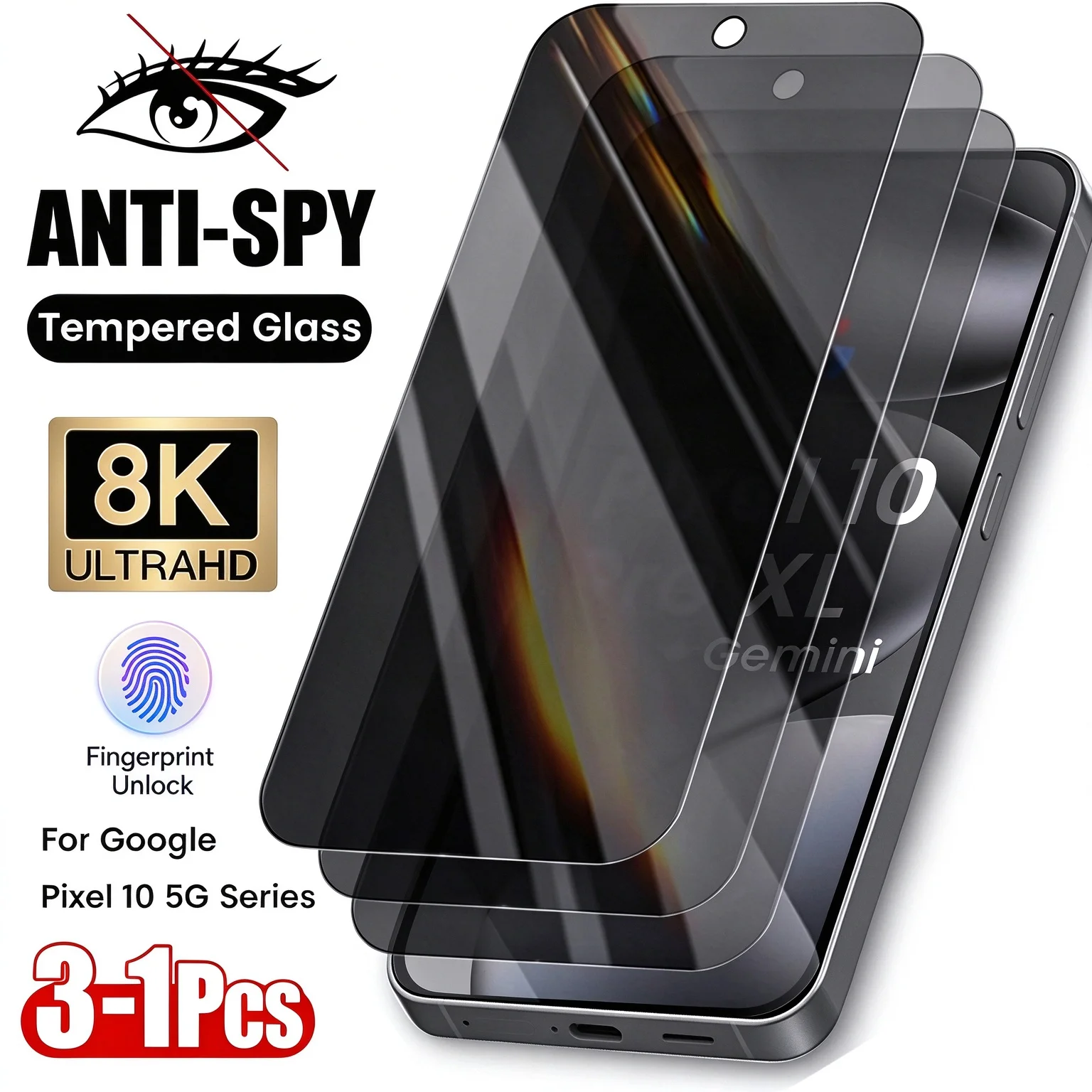 1-3PCS Anti-Scratch Privacy Screen Protector For Google Pixel 10 Pro 10Pro 10 Full Cover Privacy Tempered Glass Anti-Spy Films