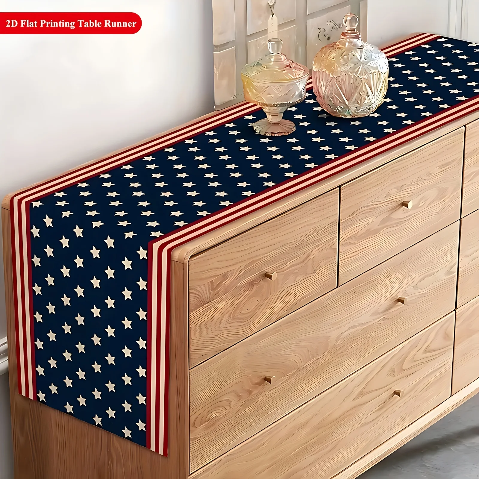 1pc Patriotic Table Runner, Po - Home Office News 评论和价格