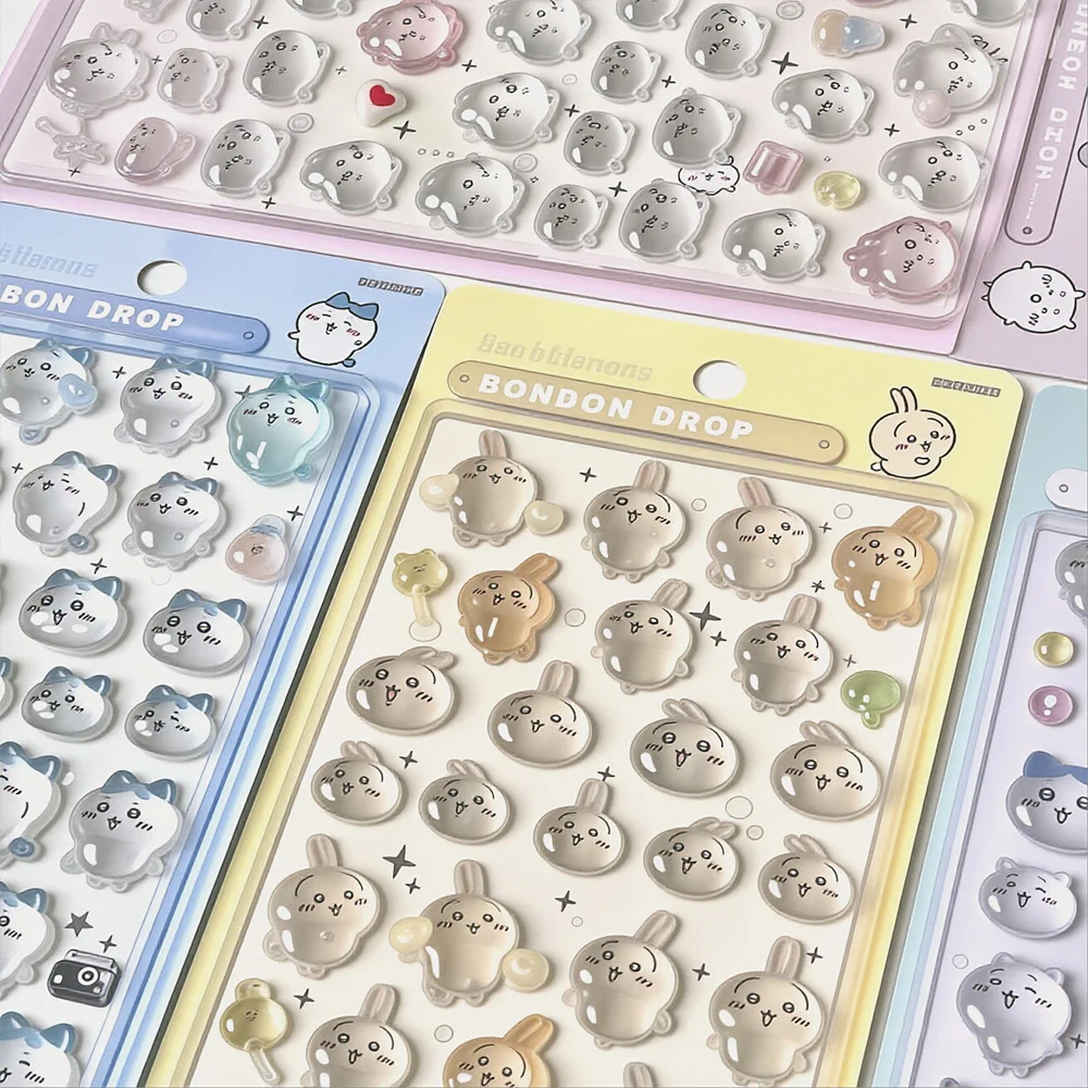3D Cute 1/4pcs Crystal Stickers Chiikawa Usagi Phone Case Decoration Nail DIY Decorative Stickers for Notebook Laptop Waterproof image 6