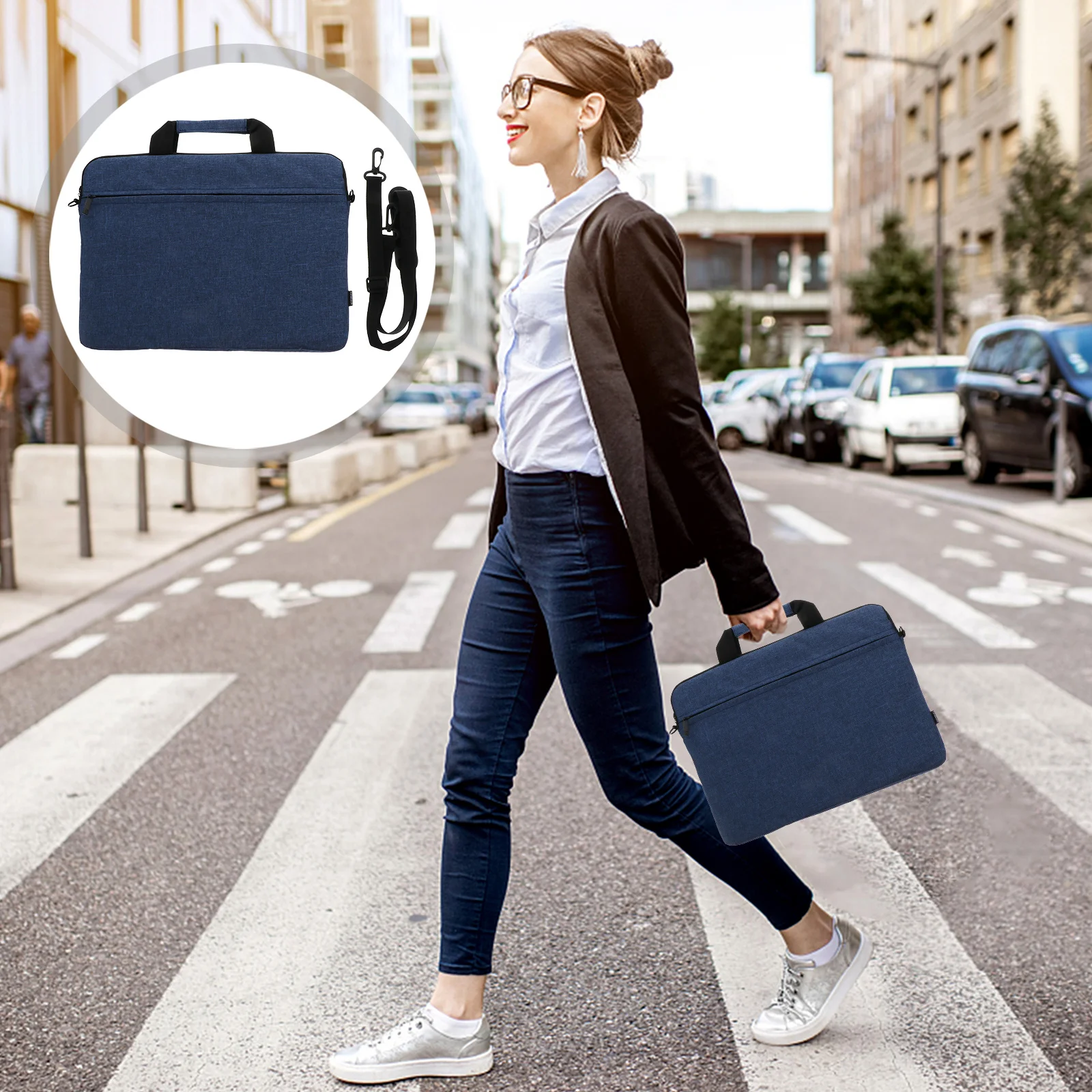 

1pc Laptop Bag 13-15 Inch Protective Sleeve Case Wear Resistant Anti-Fall Scratch Proof Business Travel Organizer Storage Pouch