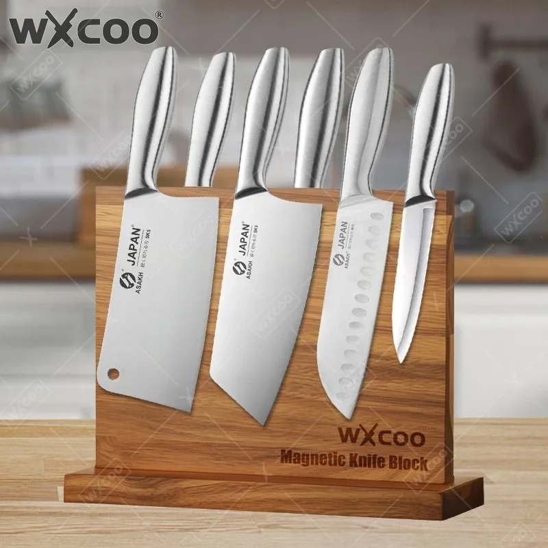 WXCOO Kitchen Knives Stainless Steel Professional Slicing Knife Block 1-7pcs Boning Chef Knives for Fruit Meat Cleaver Chopping