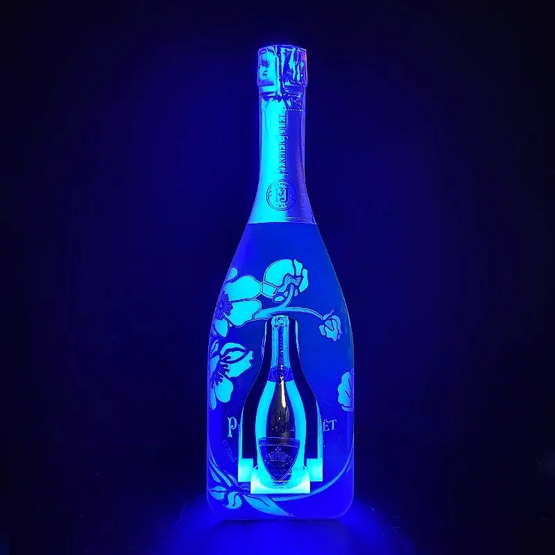 High-End Bespoke LED Bottle Display RackRechargeable Bar KTV Whiskey Red Wine Bottle Display Stand Colorful Luminous Champagne B
