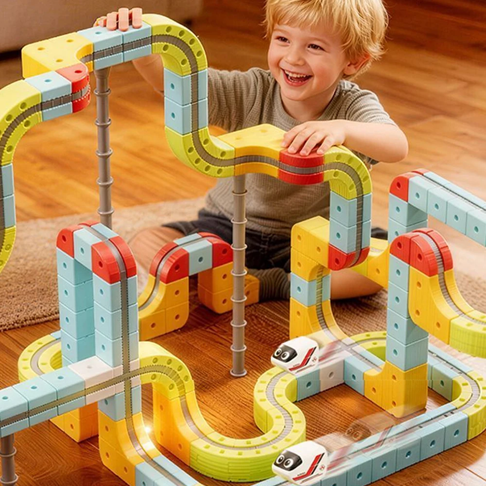 Children'S Anti-Gravity Magnetic Attraction Track Train Changeable Magnetic Magic Rail Car Electric Train Toy