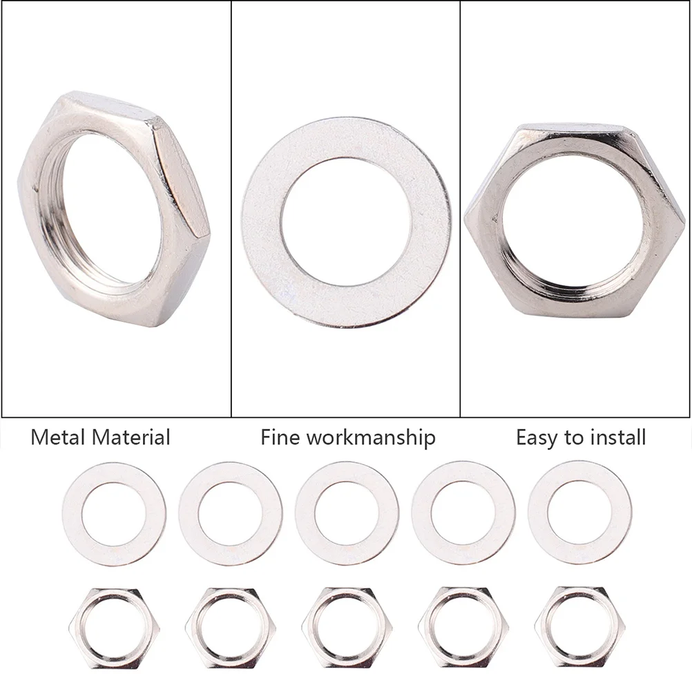 

1Set Potentiometer Nuts Washers Metal Gasket Kit Guitar Fittings Safe Reliable Replacement Set Potentiometer Nuts