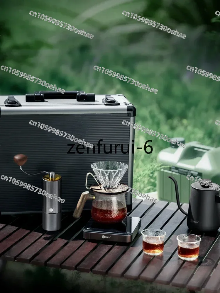 Hand Made Coffee Maker Set Combination Suitcase   Grinder Gift Box Camping Electric Temperature Control