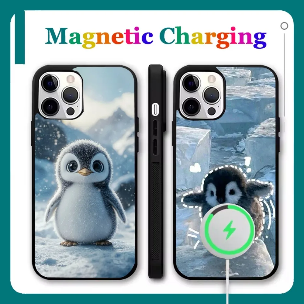 

Lovely Penguin Phone Case For iPhone 16,15,14,13,12,11,Pro,Max,Plus,Mini,SE New Magsafe Magnetic Wireless Charging