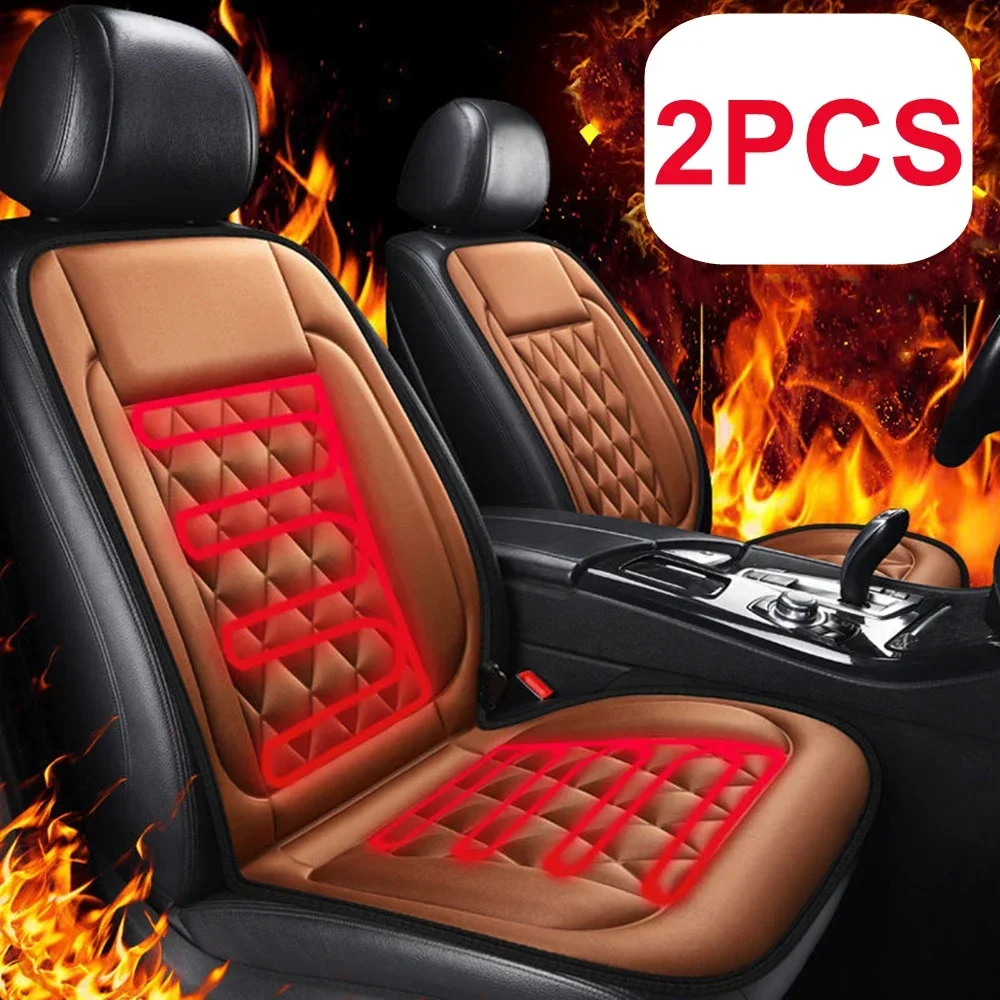 2PCS Car Winter Seat Set Heating 12v Driver Seat Cover Car Thermal Cushion Vehicle Heated Seats Heated Car Heating Cushion