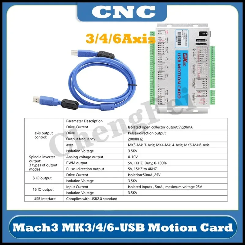 CNC XHC MKX-V 3/4/6 axis motion control card 2000kHz frequency Mach3 USB controller breakout board for engraving and cutting