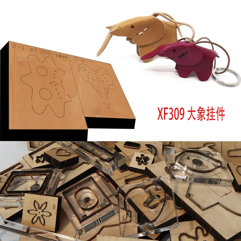 

Handmade Wooden Die Elephant Pendant Key Chain Pendant Leather Craft Punch Hand Tool Cut Knife Mould