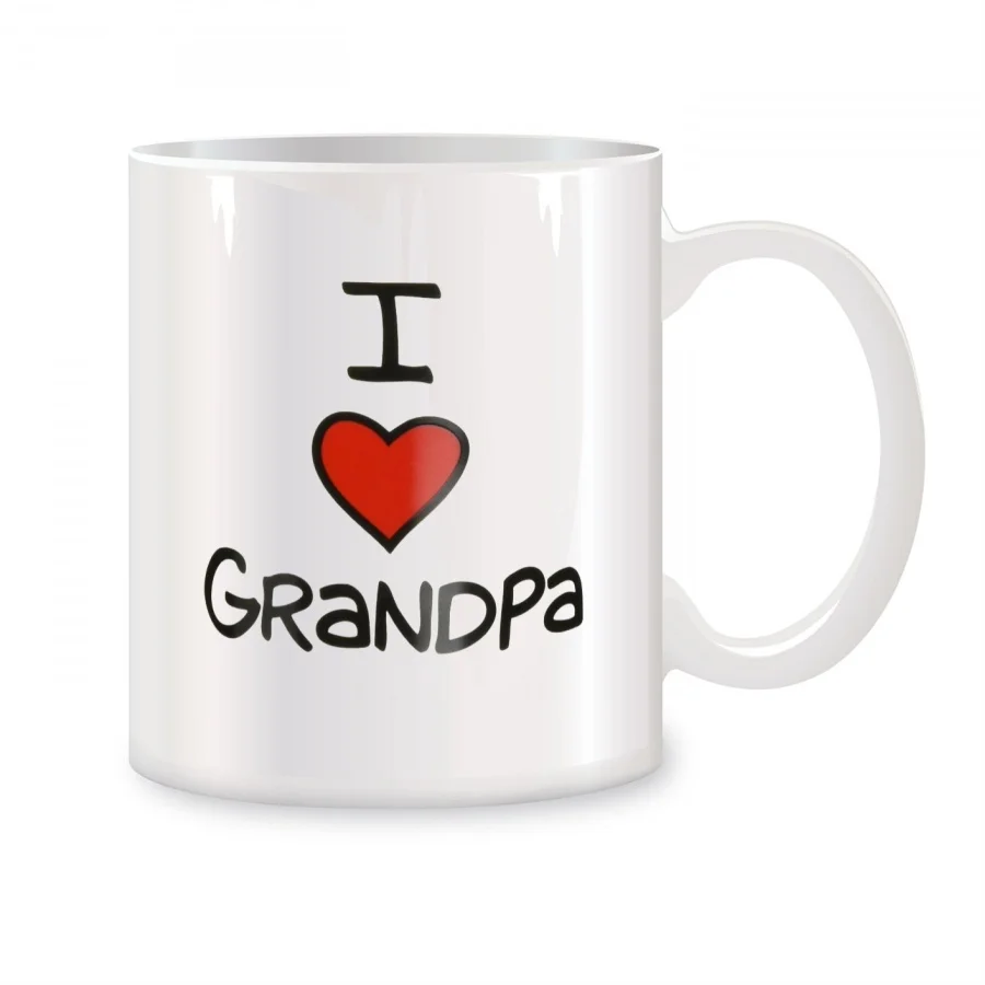 I Heart Grandpa Mugs For Dad Grandpa Men Birthday Novelty Coffee Ceramic Tea Cups White 11 oz