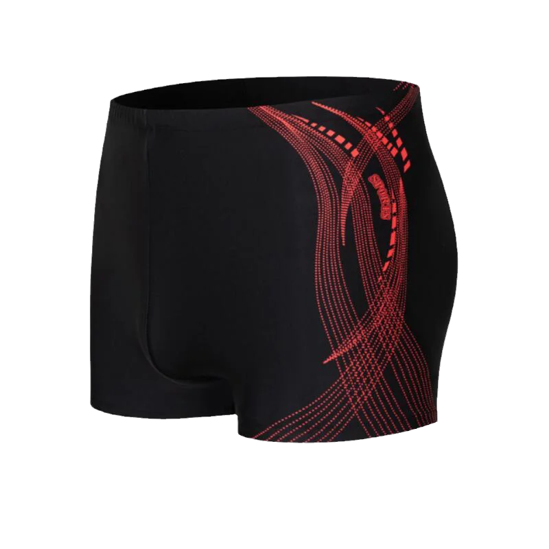 Fashion Print Boxer Briefs Men's Swimming Trunks Summer Water Outdoor Beach Shorts Anti-Embarrassment Swimming Pants